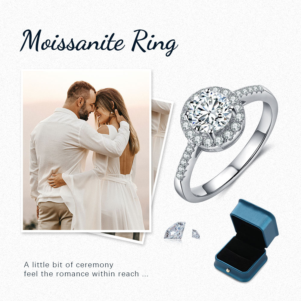 Fashion 925Sterling Silver Moissanite Ring - iYdr