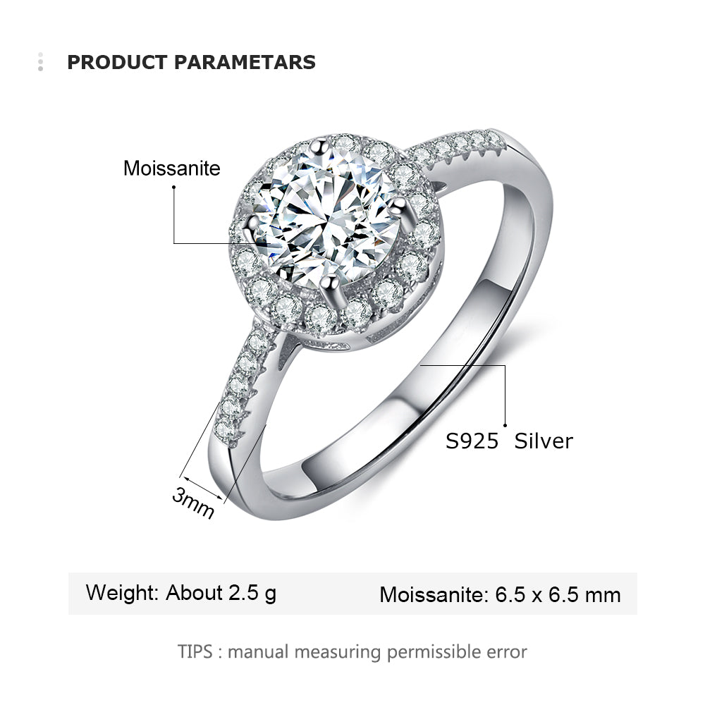 Fashion 925Sterling Silver Moissanite Ring - iYdr