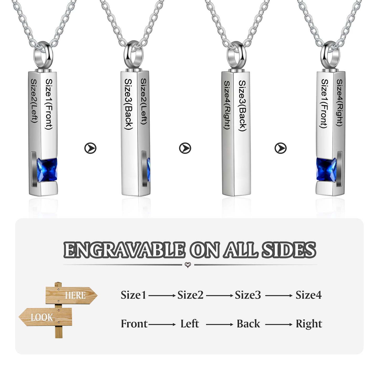 Custom Vertical Bar Ashes Necklace - iYdr