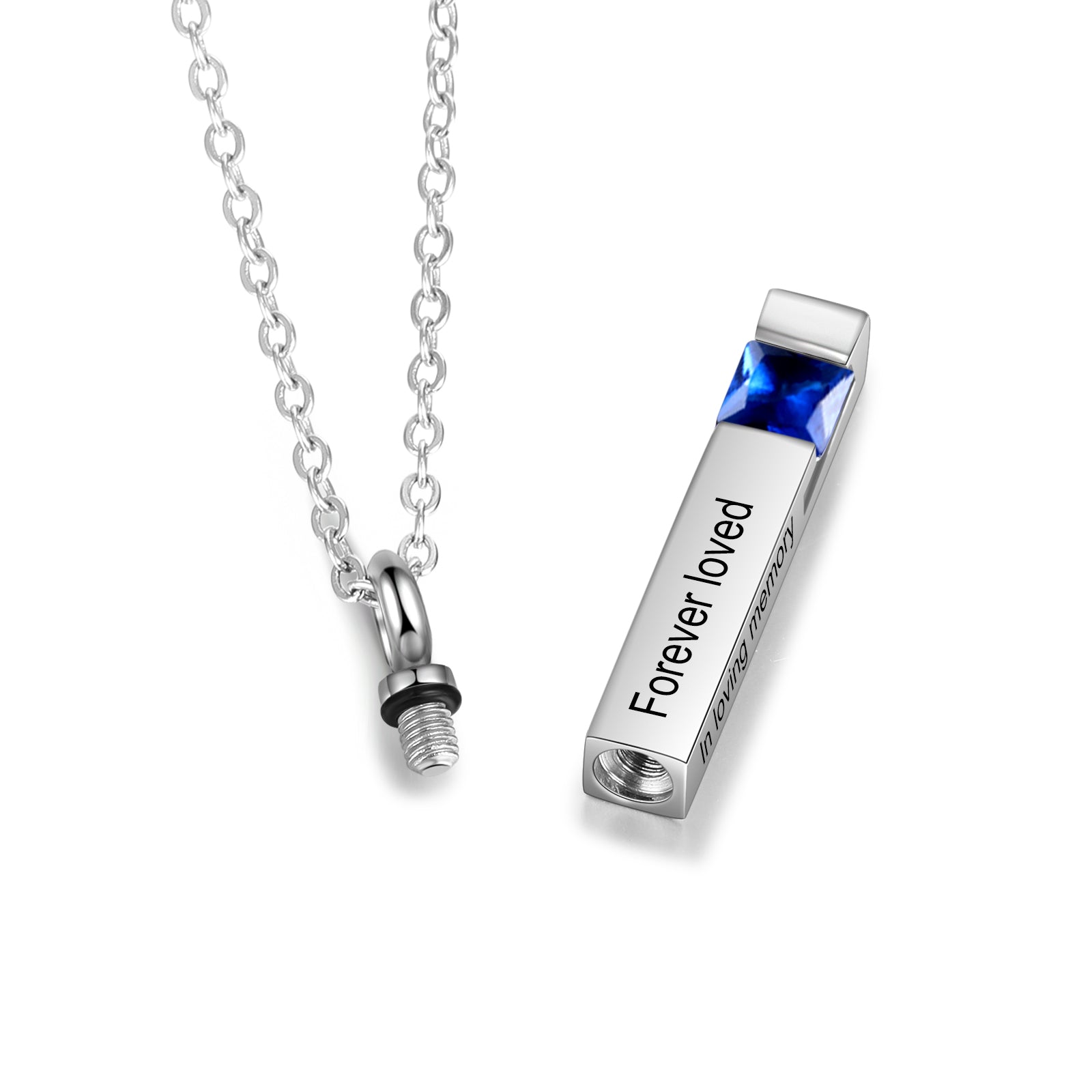 Custom Vertical Bar Ashes Necklace - iYdr