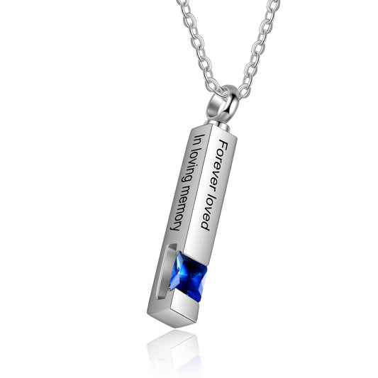 Custom Vertical Bar Ashes Necklace - iYdr