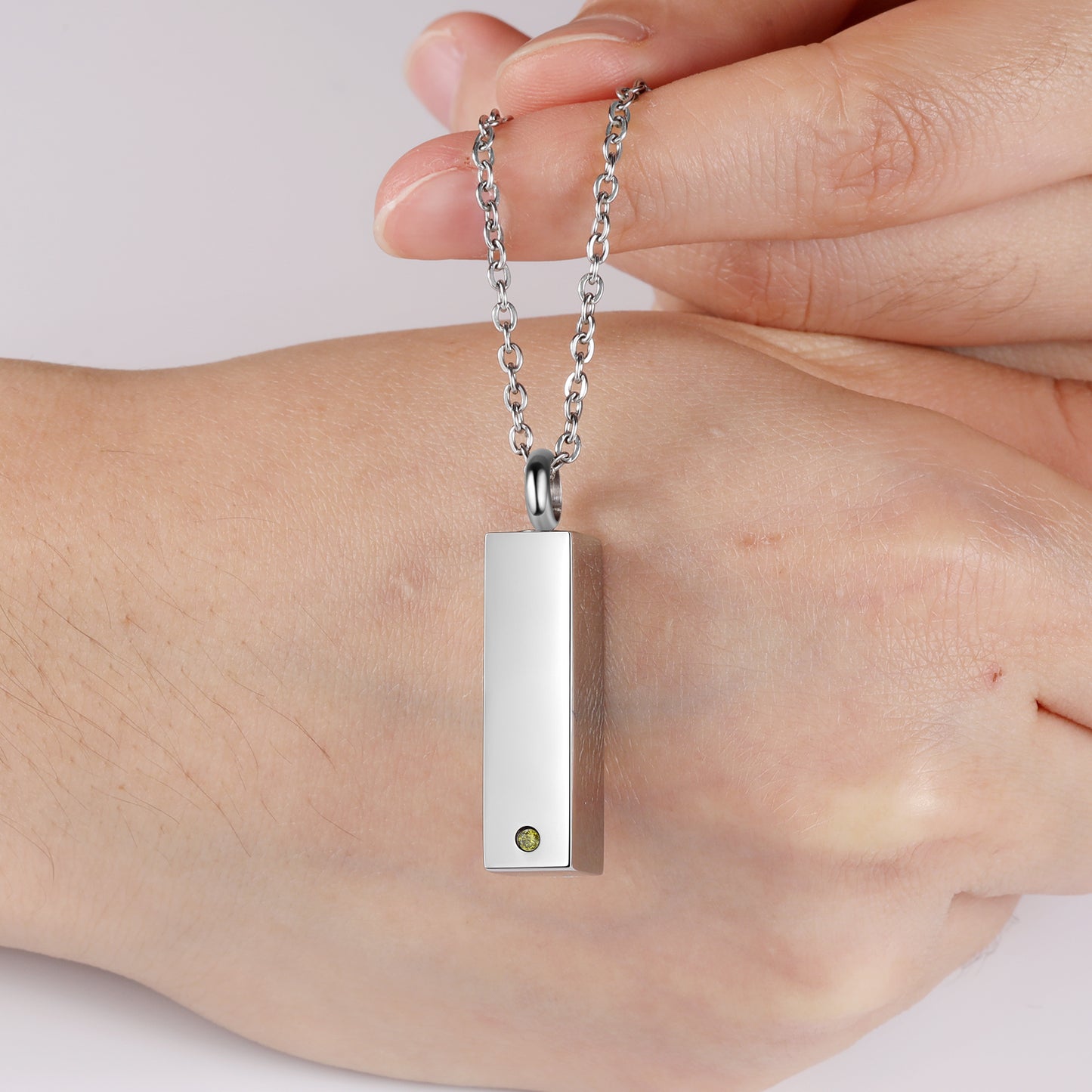 Custom Vertical Bar Ashes Necklace - iYdr