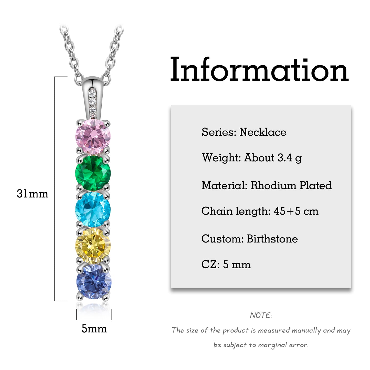 Personalized Birthstone Necklace - iYdr