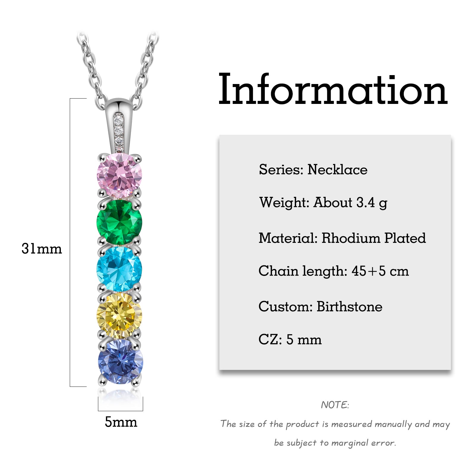 Personalized Birthstone Necklace - iYdr