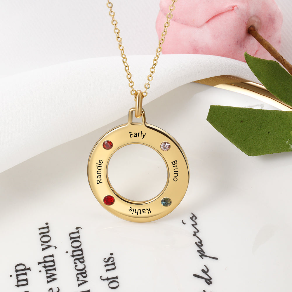 Engraved & BirthStone Personalized Necklace - iYdr