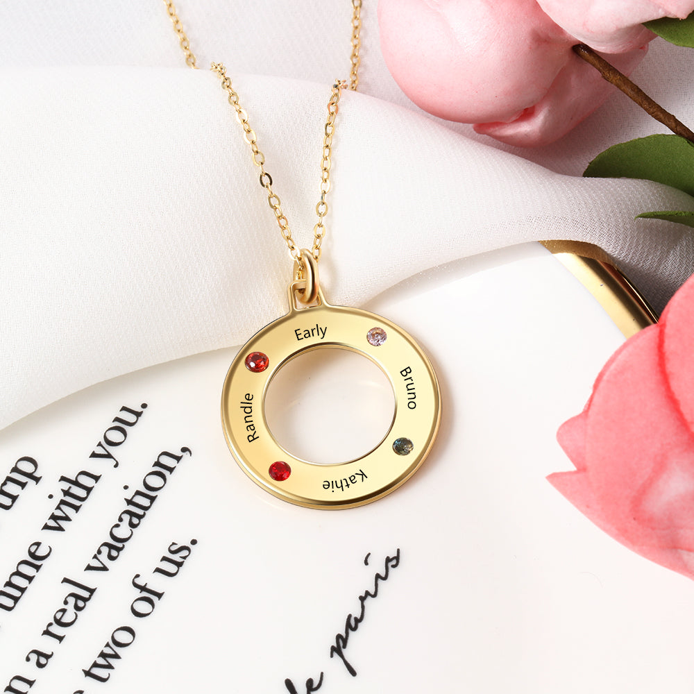 Engraved & BirthStone Personalized Necklace - iYdr