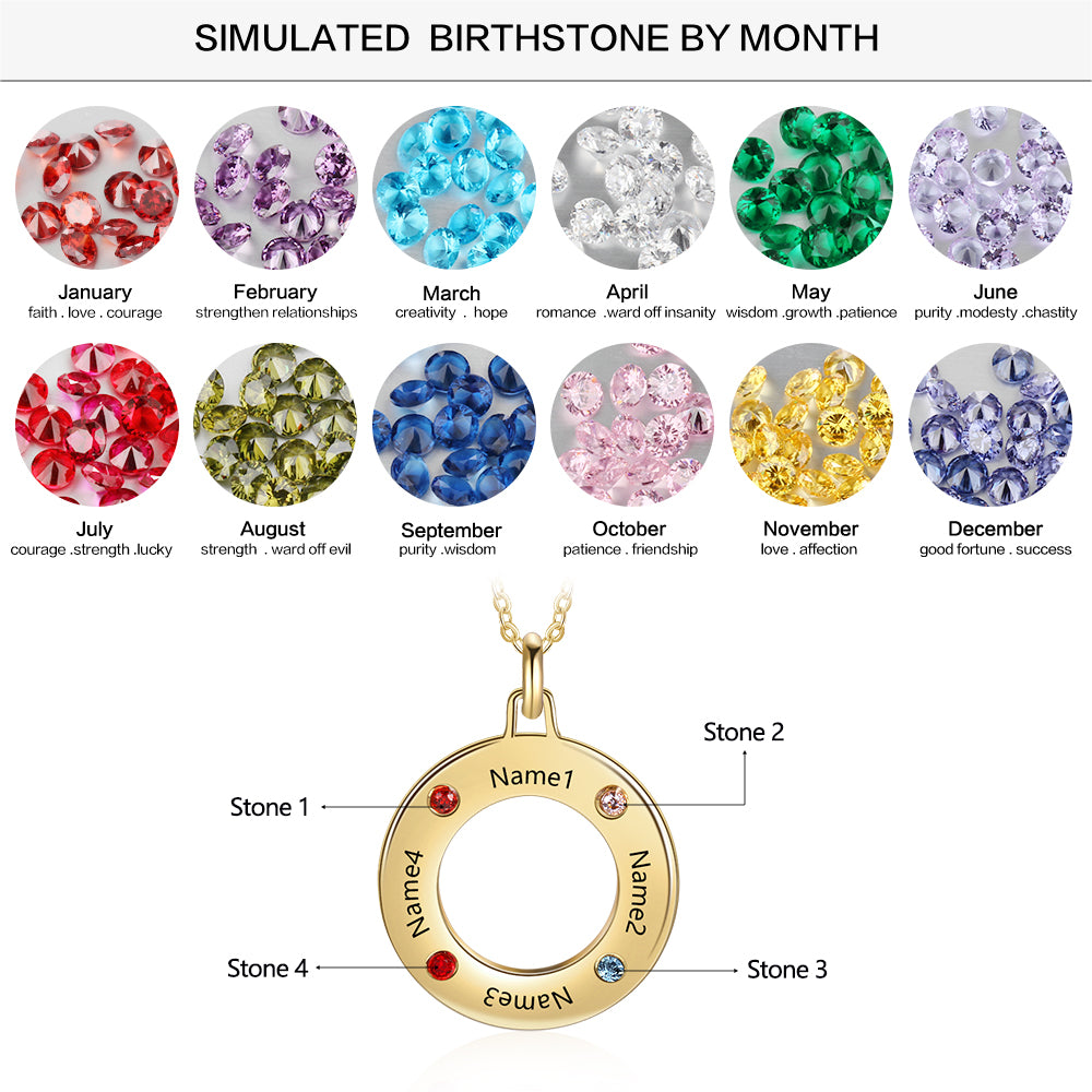 Engraved & BirthStone Personalized Necklace - iYdr