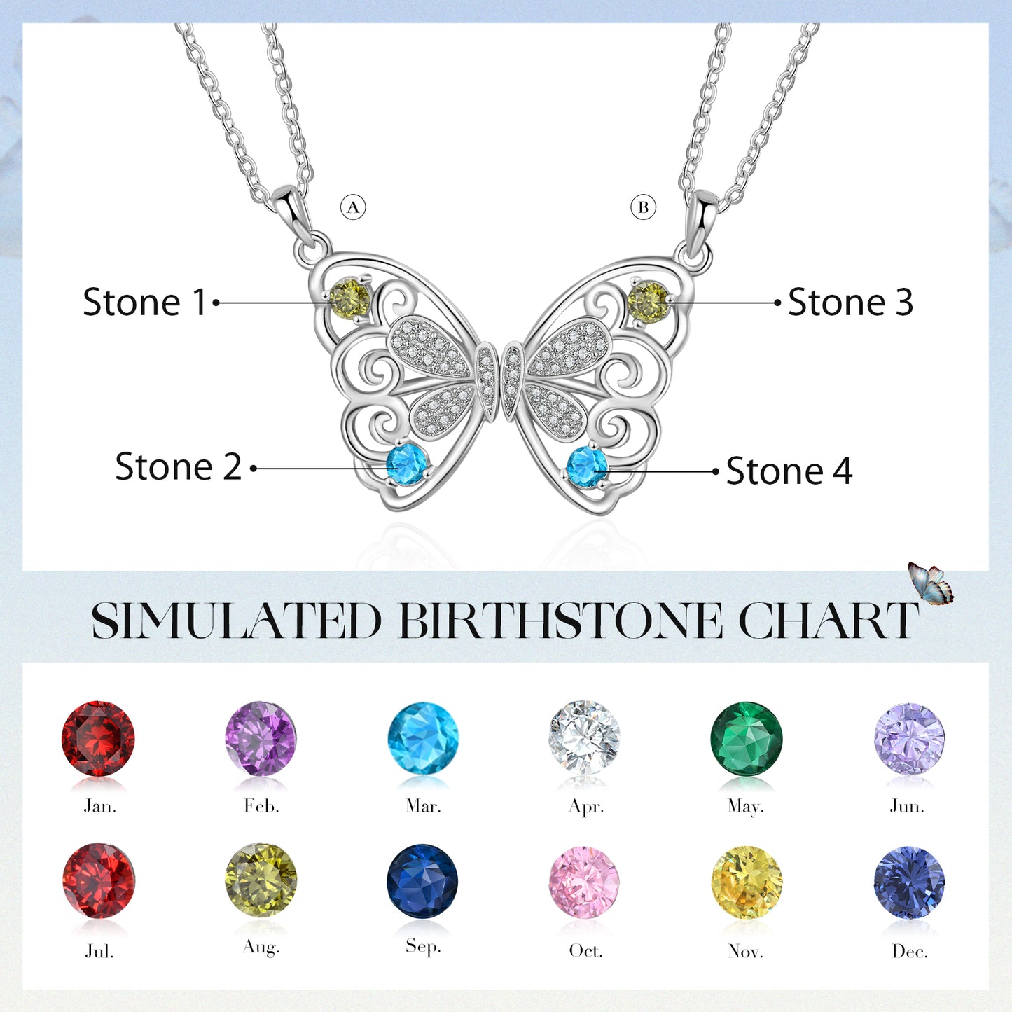 Custom Butterfly Friend Necklace - iYdr