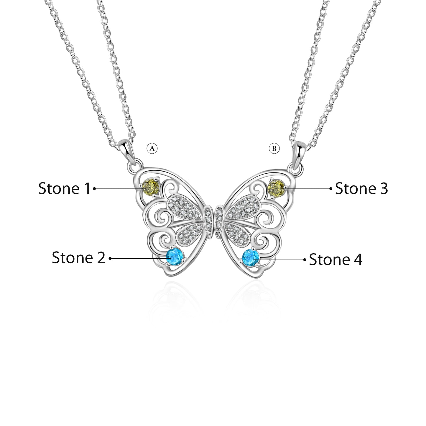 Custom Butterfly Friend Necklace - iYdr