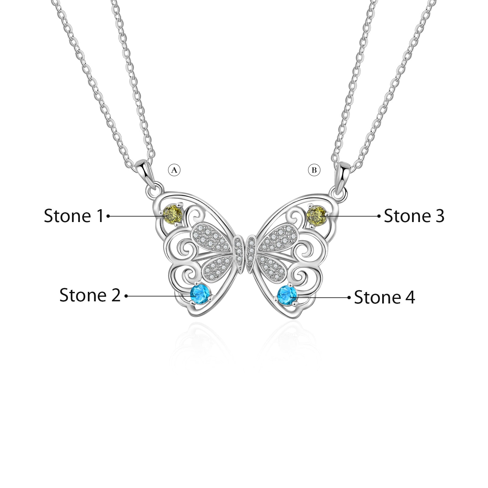 Custom Butterfly Friend Necklace - iYdr