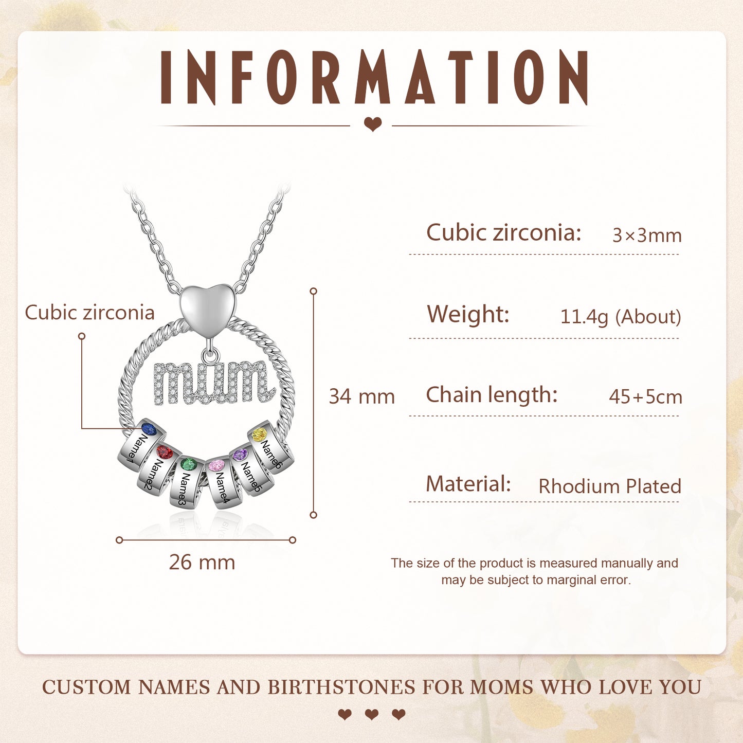 Mother's Gift Custom Mom Necklace - iYdr