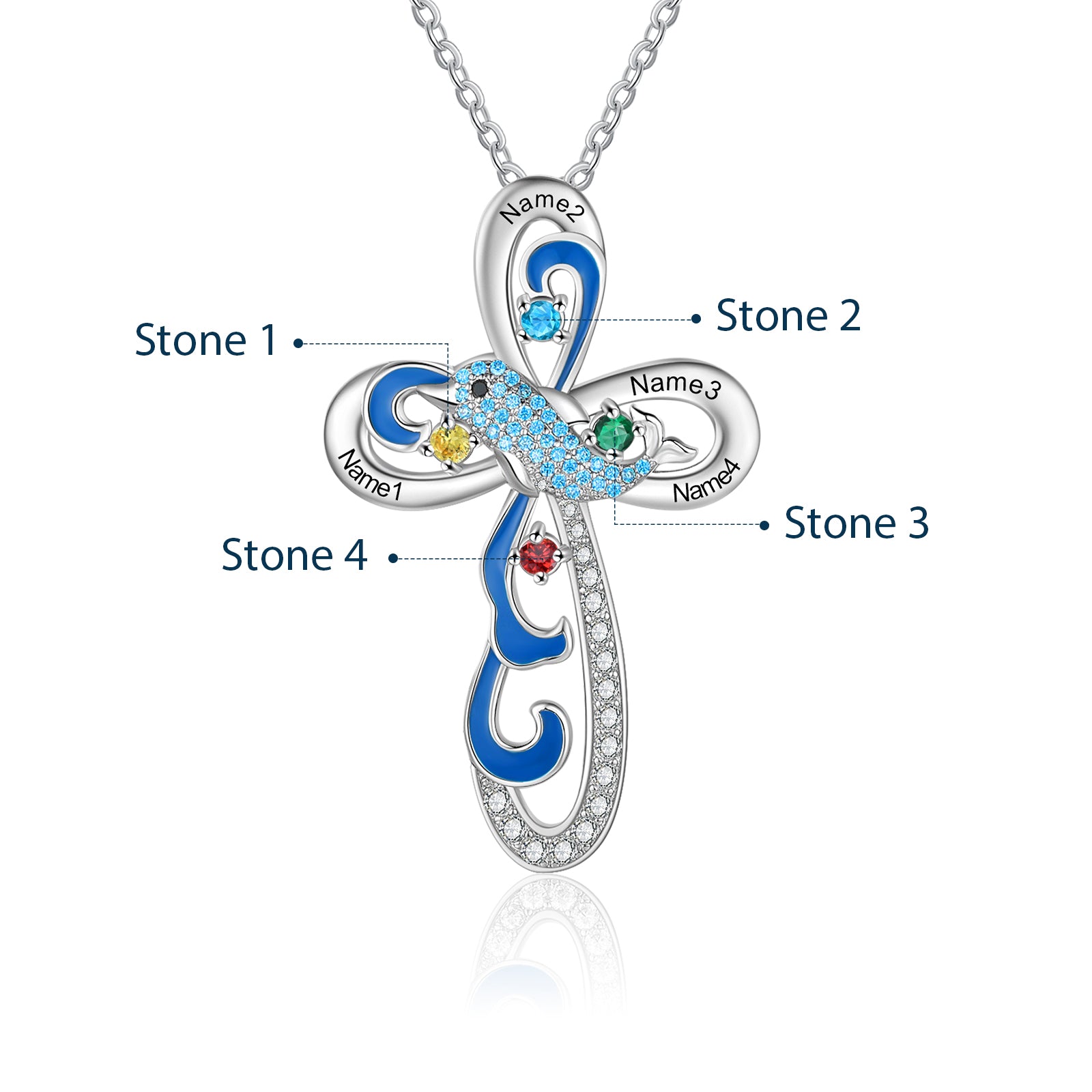 Custom Dolphin Cross Necklace - iYdr