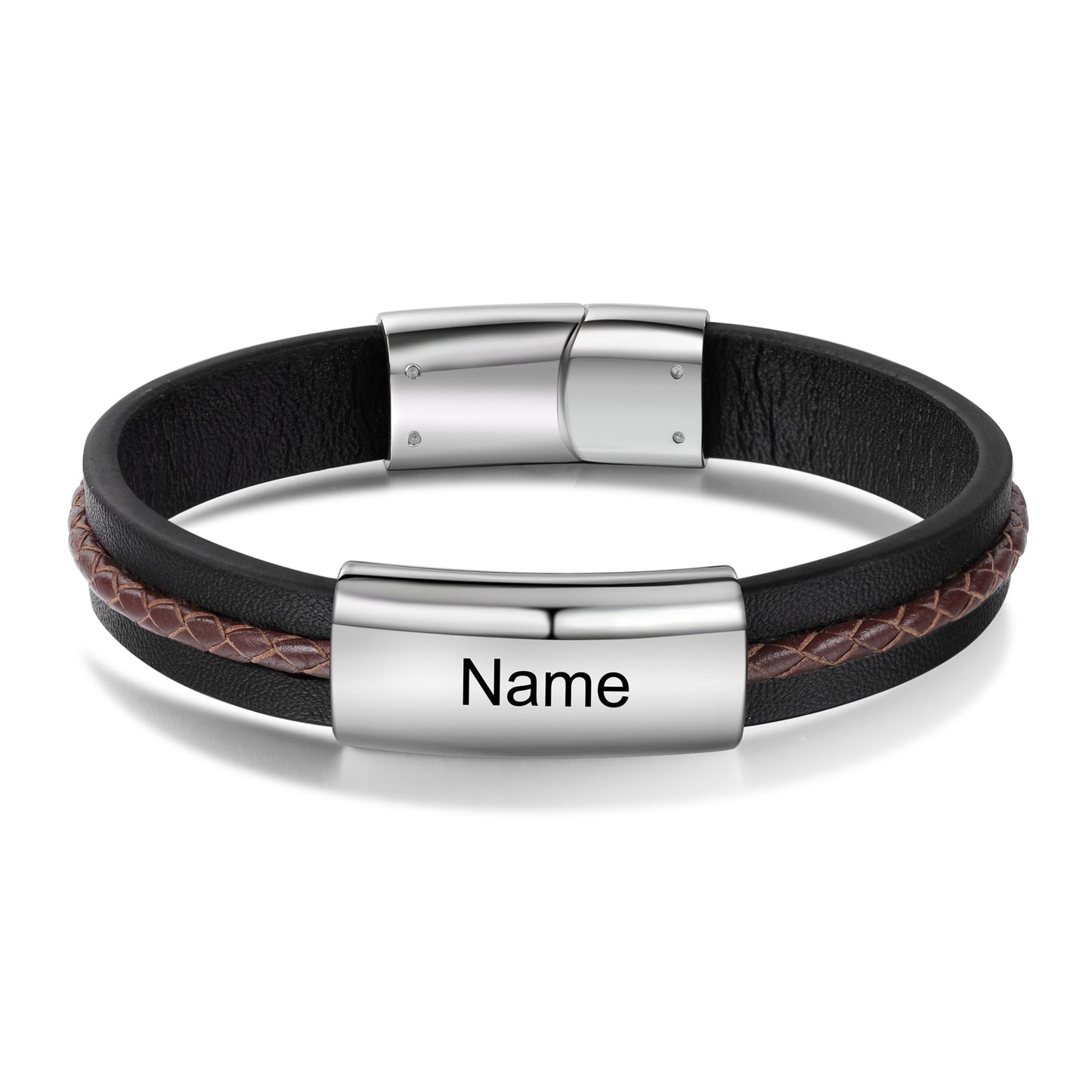 Custom Name Leather Bracelet