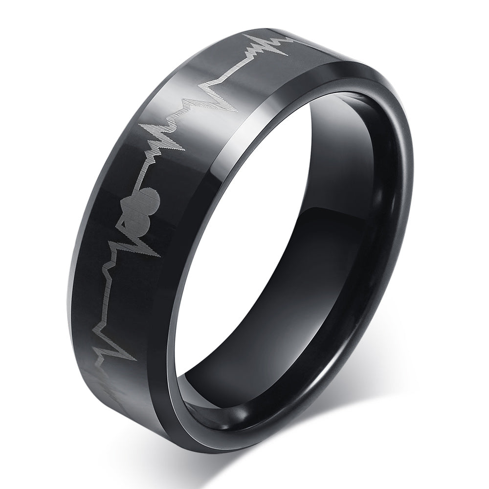 Stainless Steel Black Ring