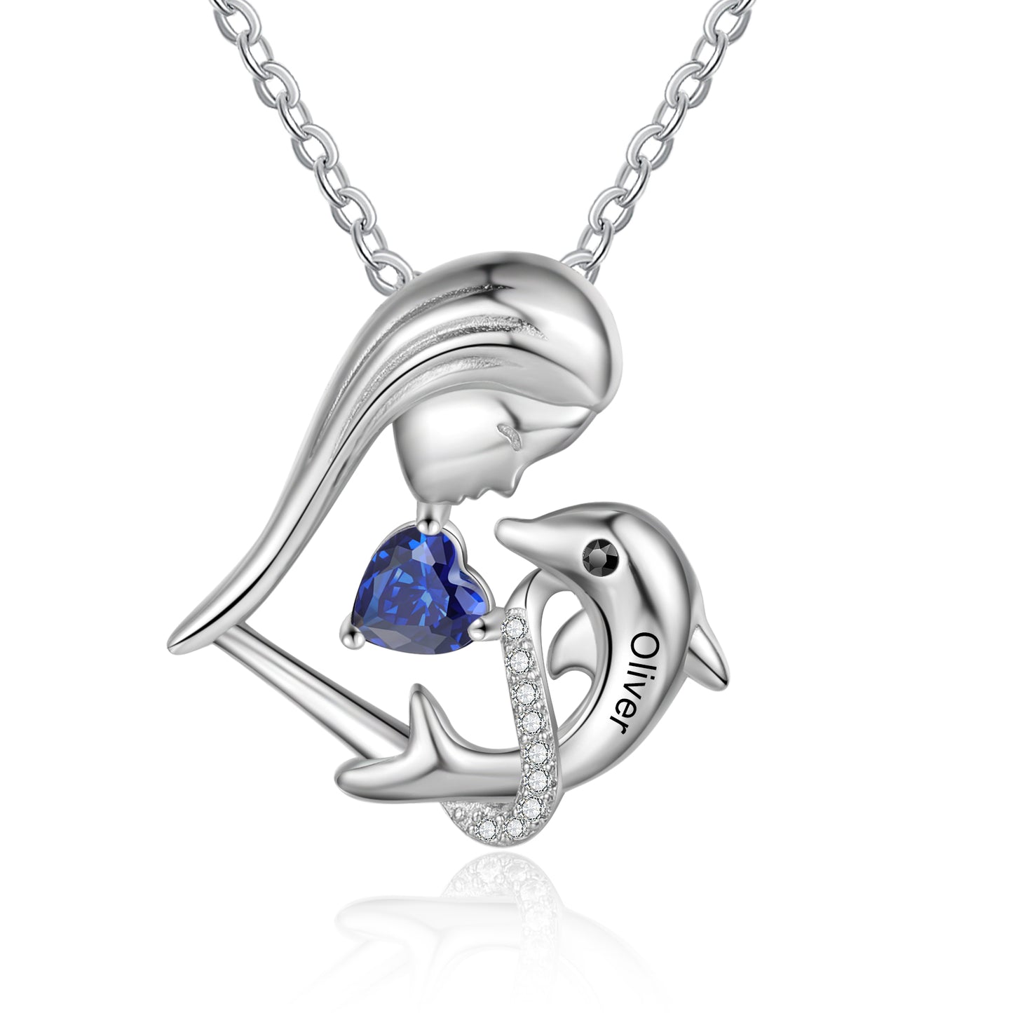 Custom Girl and Dolphin Necklace - iYdr