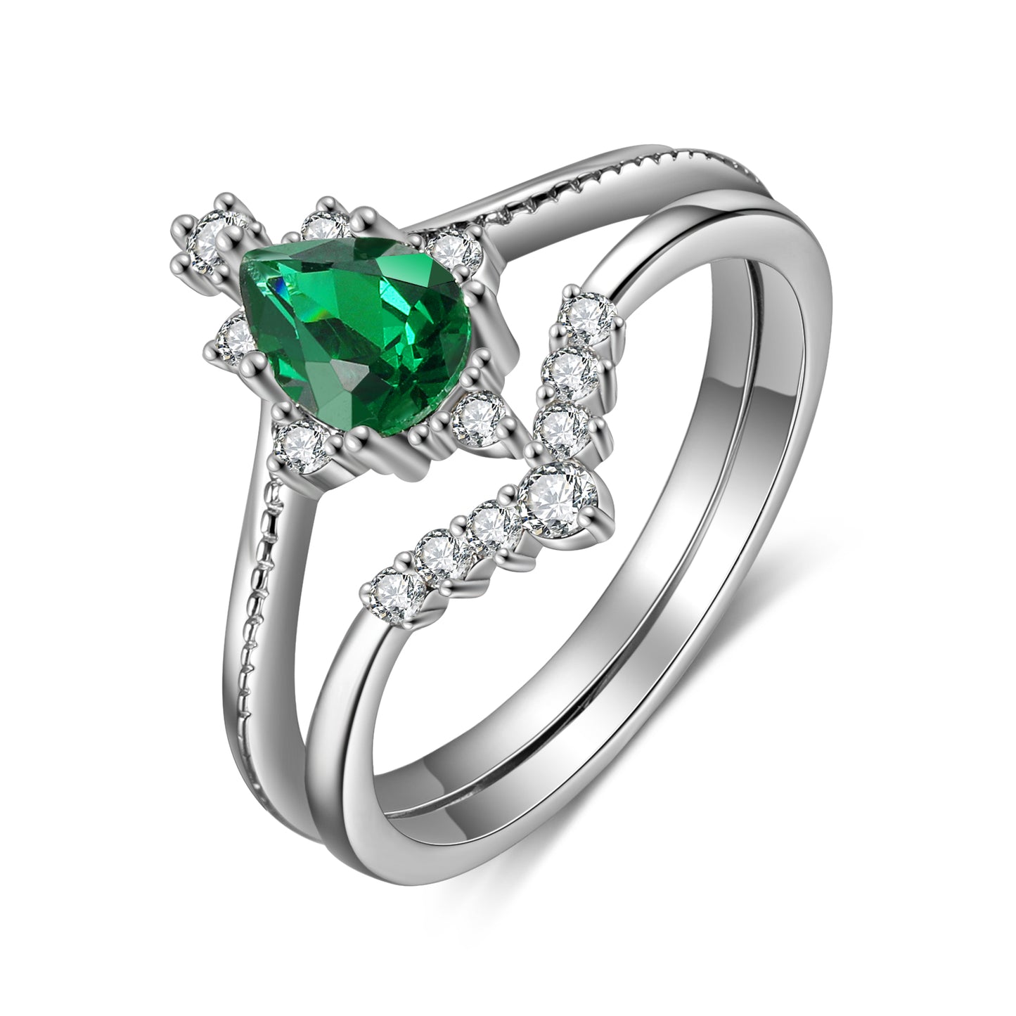 Sterling Silver Emerald Ring