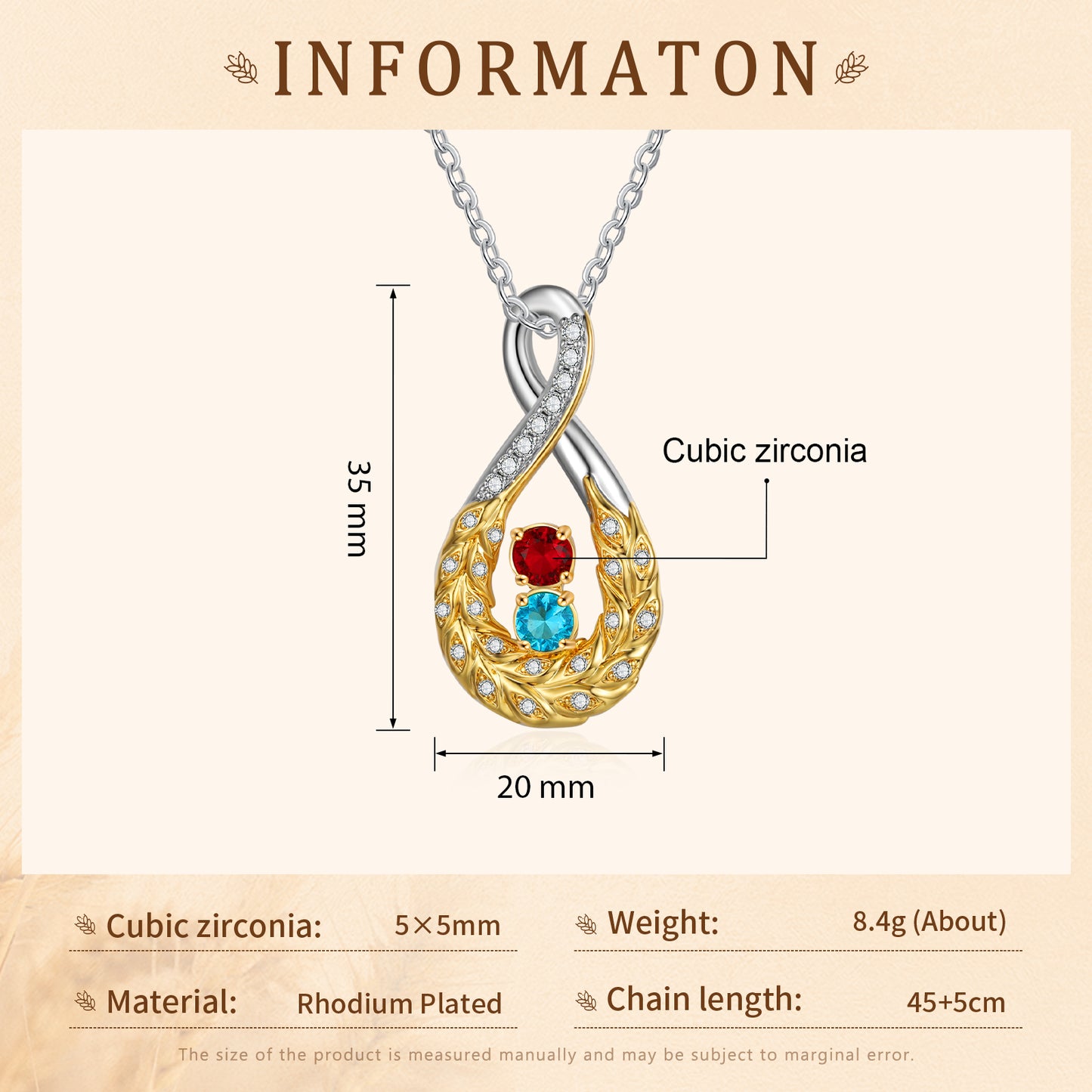 Custom Birthstone Necklace - iYdr