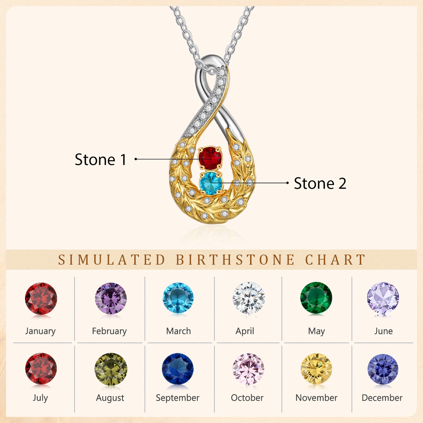 Custom Birthstone Necklace - iYdr