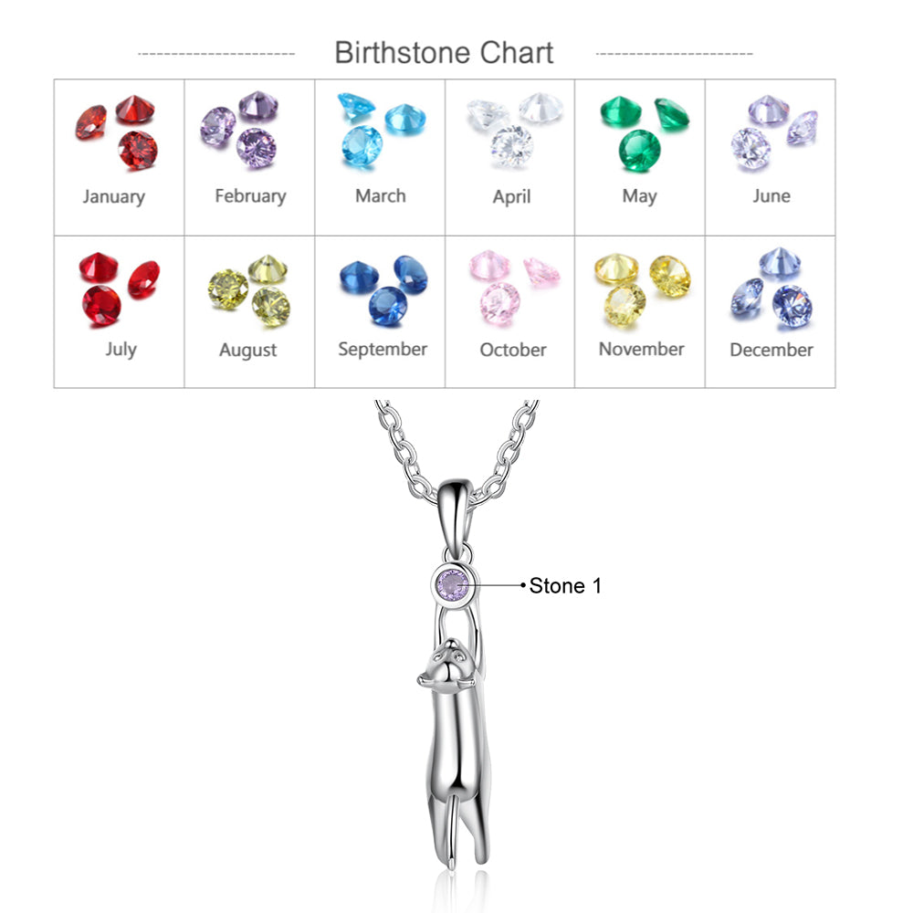 Birthstone Rhodium Plated Necklace - iYdr