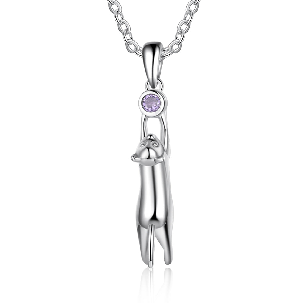 Birthstone Rhodium Plated Necklace - iYdr