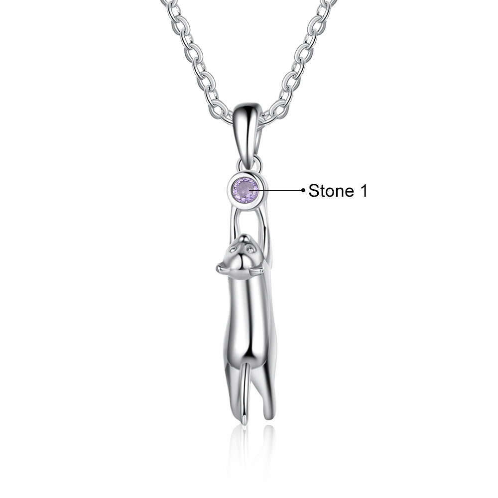 Birthstone Rhodium Plated Necklace - iYdr