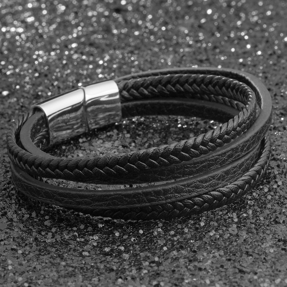 Black Leather Bracelet