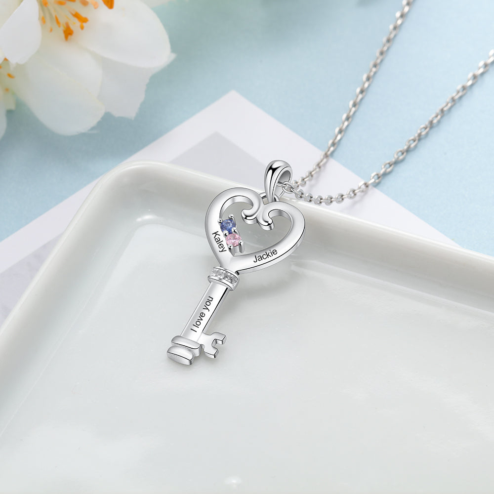 Custom Heart Shaped Key Necklace - iYdr