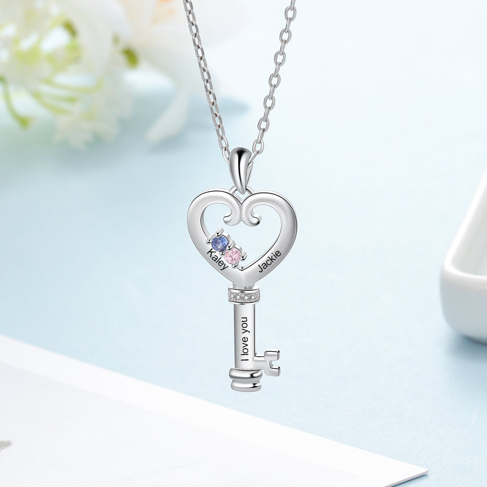 Custom Heart Shaped Key Necklace - iYdr