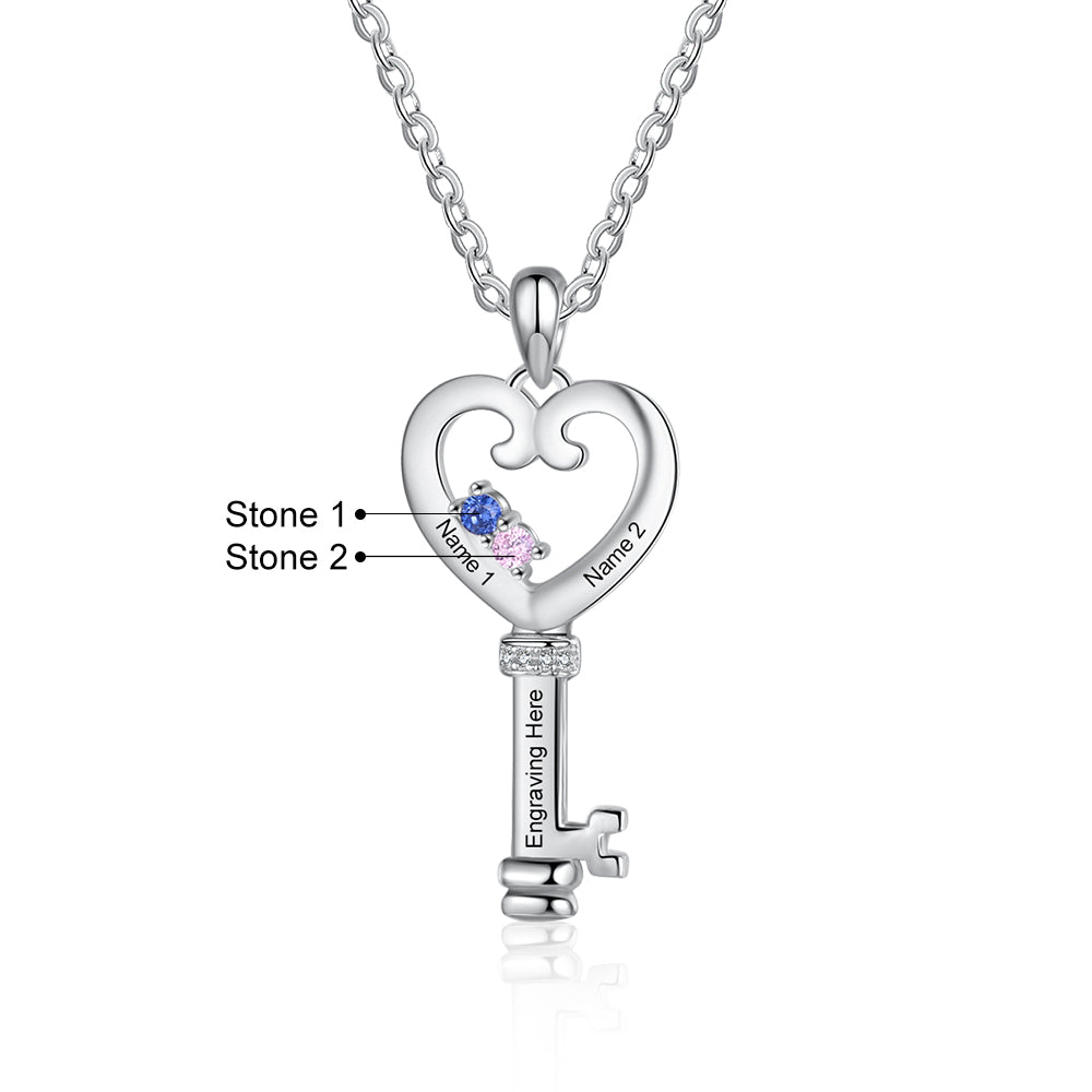 Custom Heart Shaped Key Necklace - iYdr