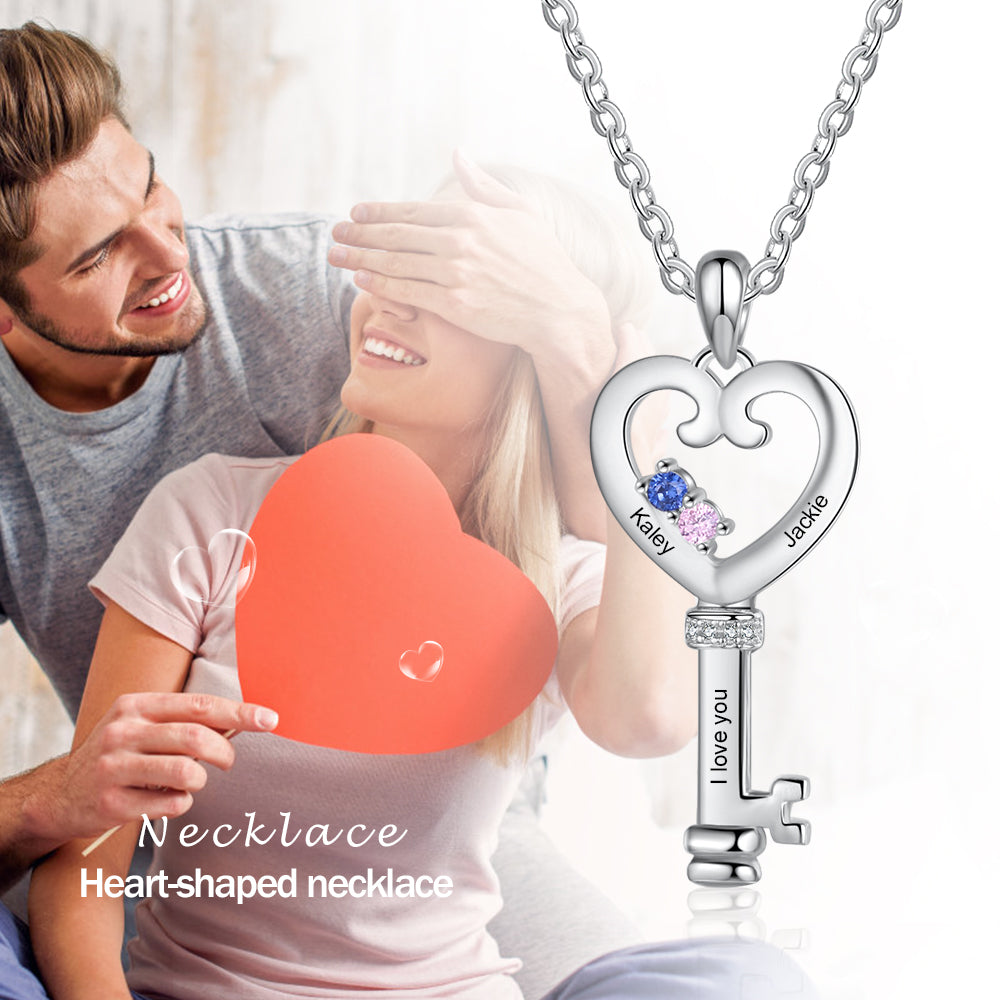 Custom Heart Shaped Key Necklace - iYdr