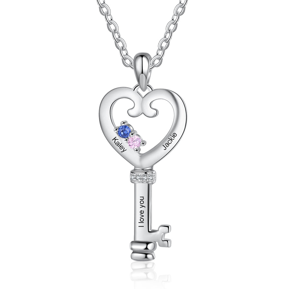 Custom Heart Shaped Key Necklace - iYdr