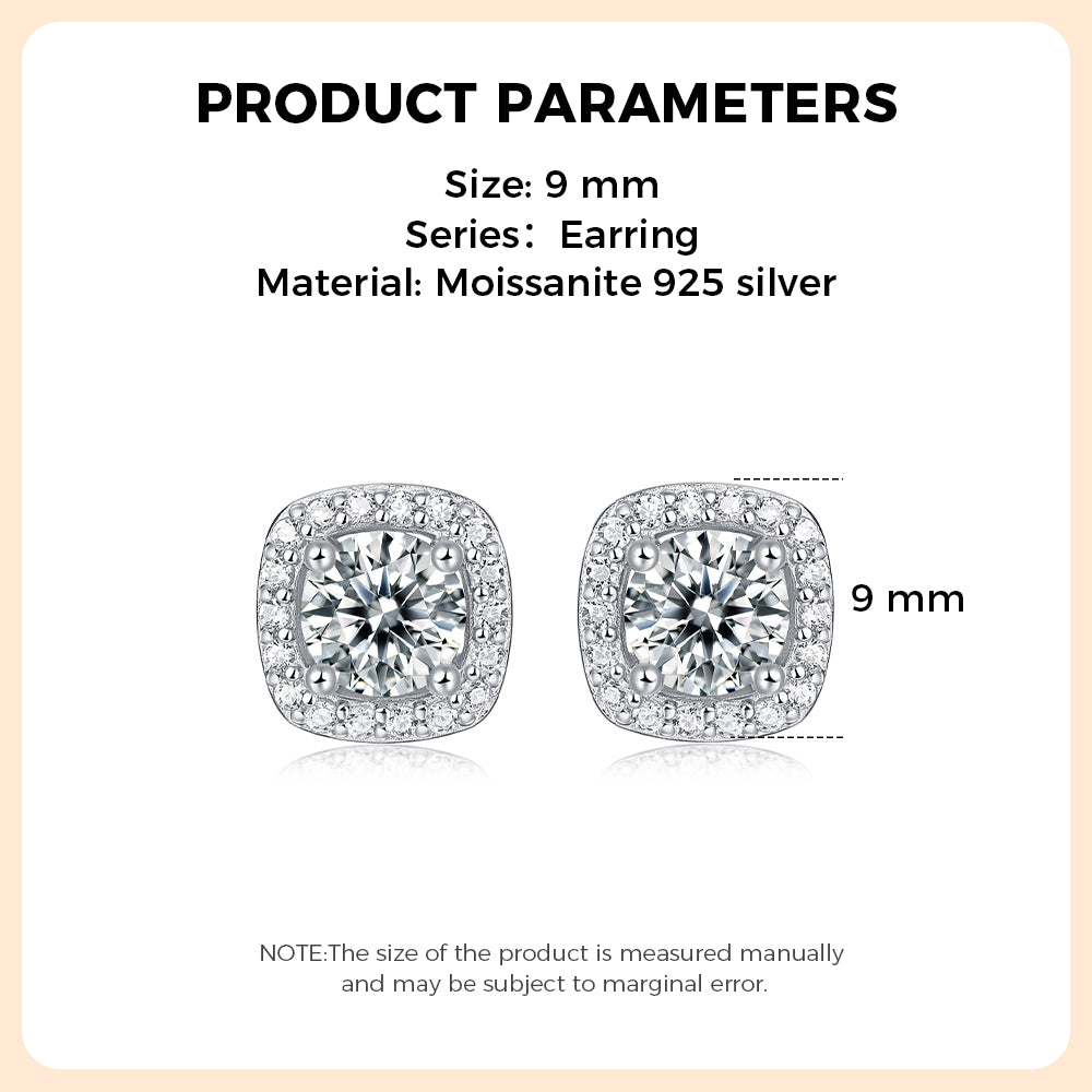 925 Sterling Silver Moissanite Earring