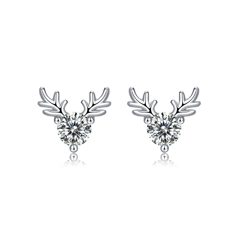 925 Sterling Silver Antlers Earring