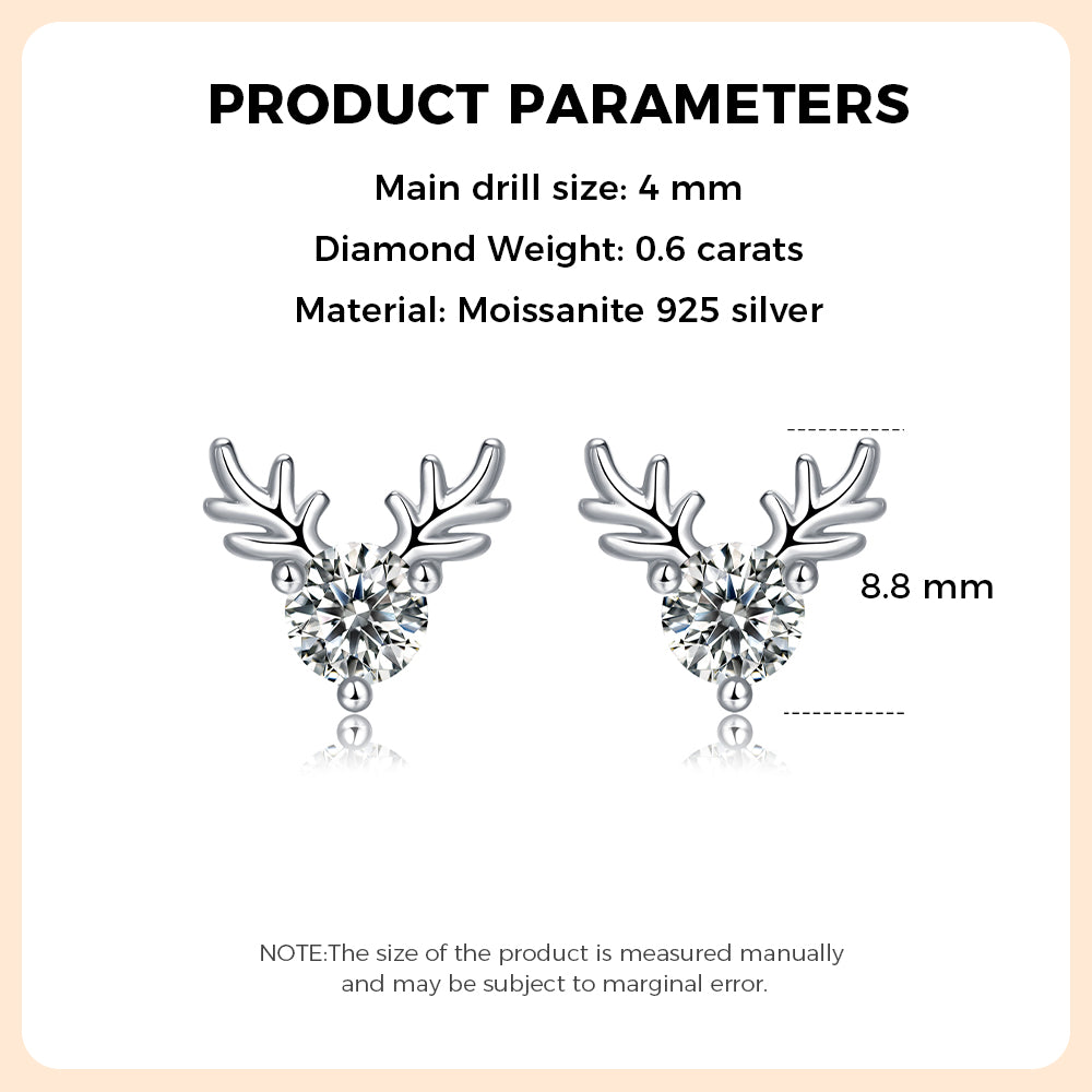 925 Sterling Silver Antlers Earring