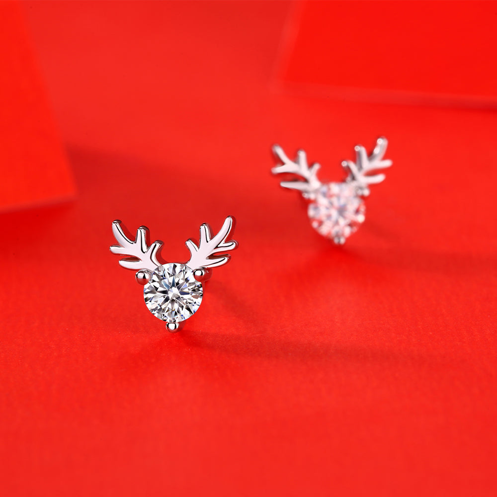 925 Sterling Silver Antlers Earring