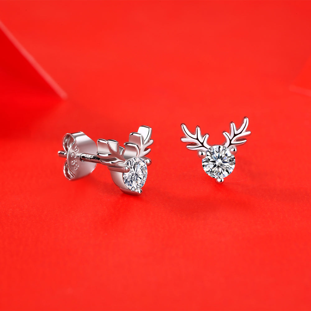 925 Sterling Silver Antlers Earring