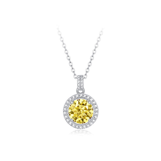 925 Silver Yellow Moissanite Necklace