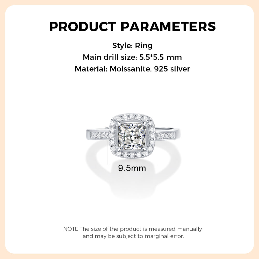 925 Sterling Silver Moissanite Ring - iYdr