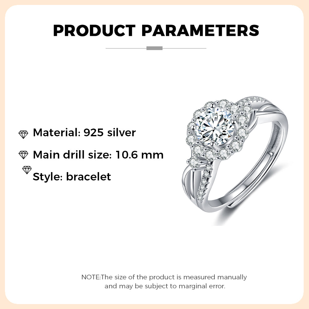 925 Sterling Silver Moissanite Ring - iYdr