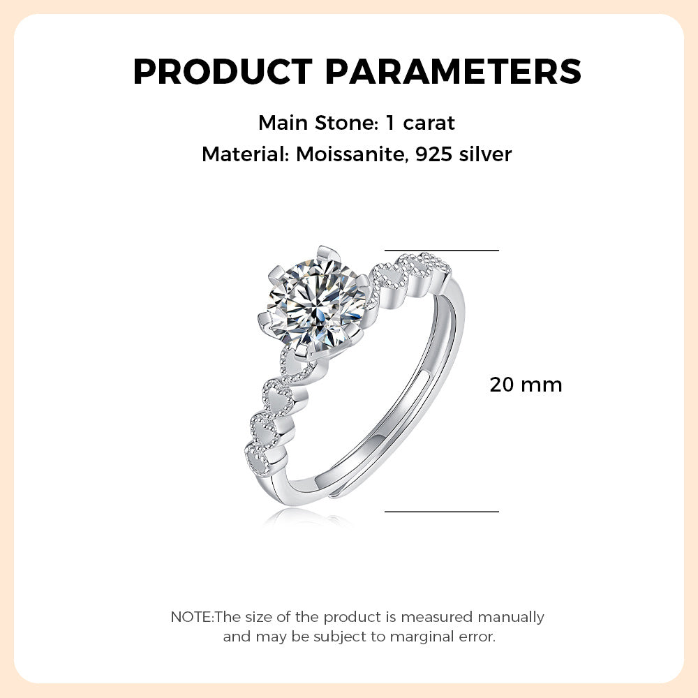 925 Sterling Silver Moissanite Ring - iYdr