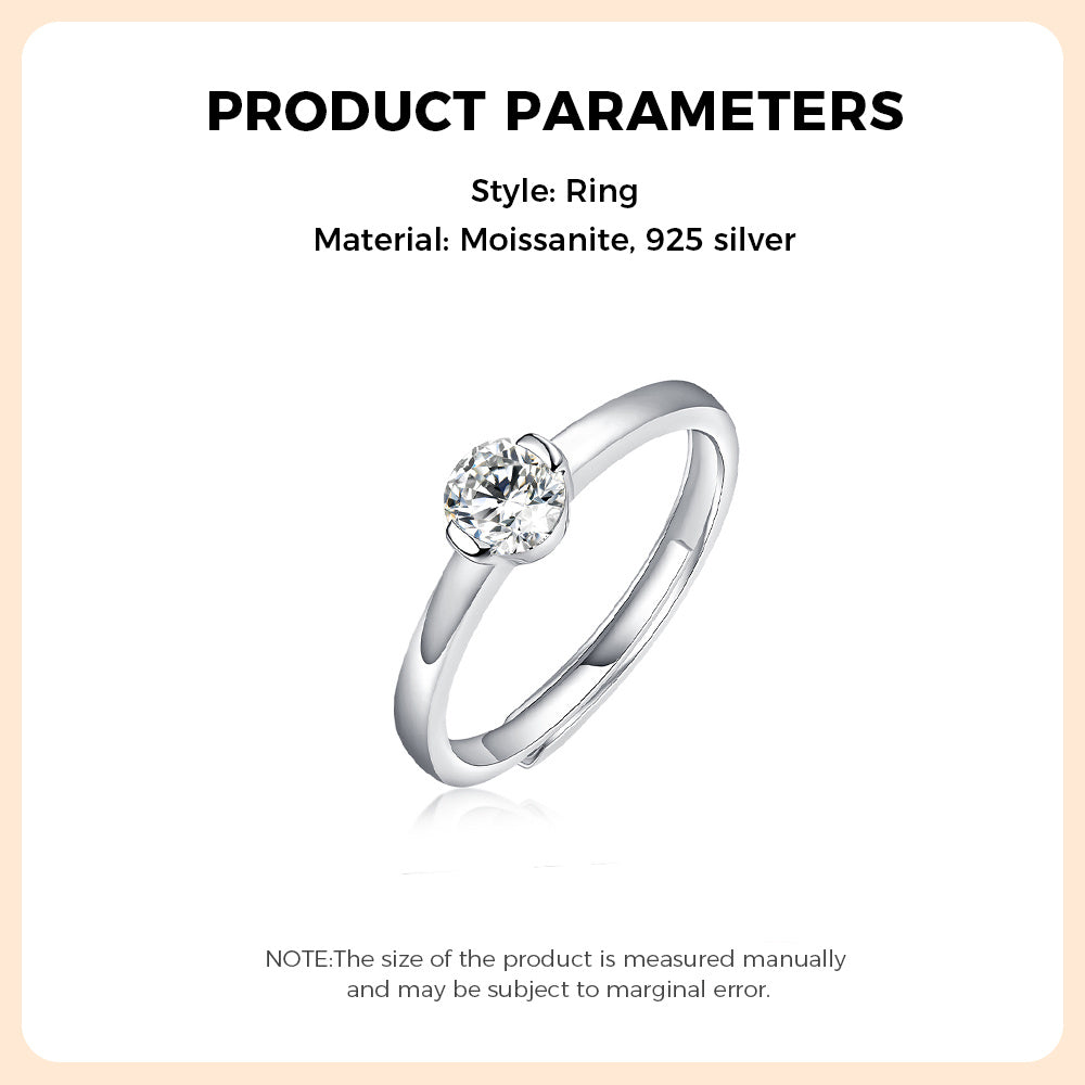 925 Sterling Silver Moissanite Ring - iYdr