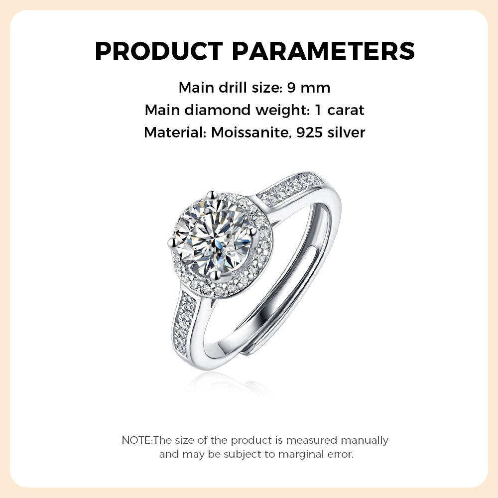 925 Sterling Silver Moissanite Ring - iYdr