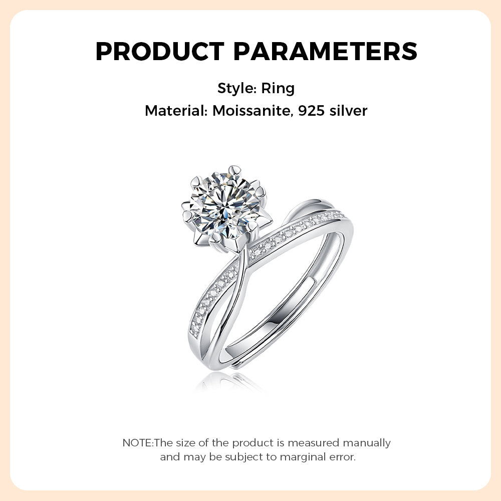 925 Sterling Silver Moissanite Ring - iYdr