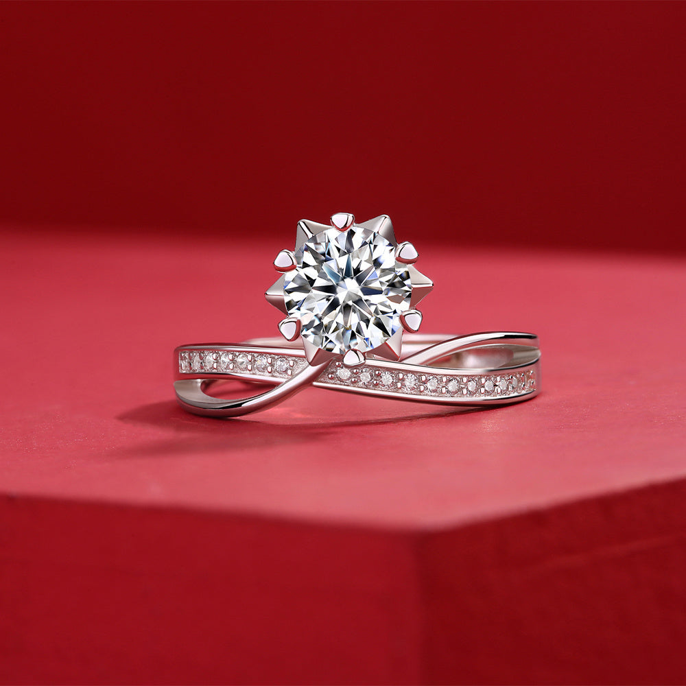 925 Sterling Silver Moissanite Ring - iYdr