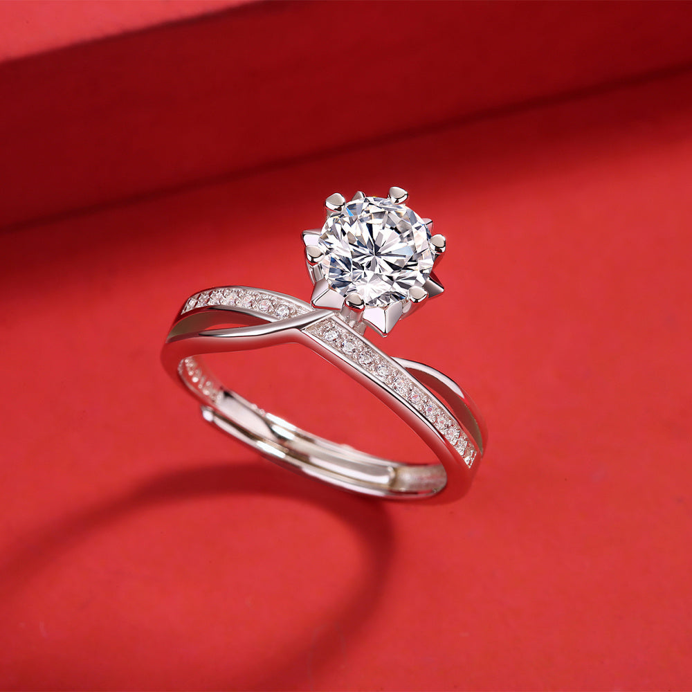 925 Sterling Silver Moissanite Ring - iYdr