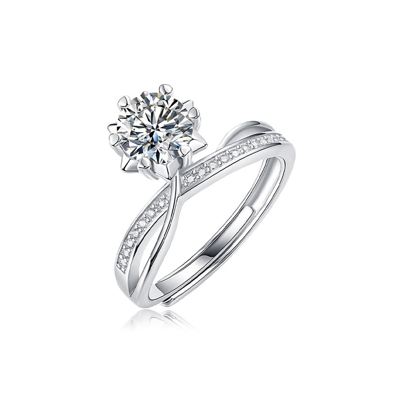 925 Sterling Silver Moissanite Ring - iYdr