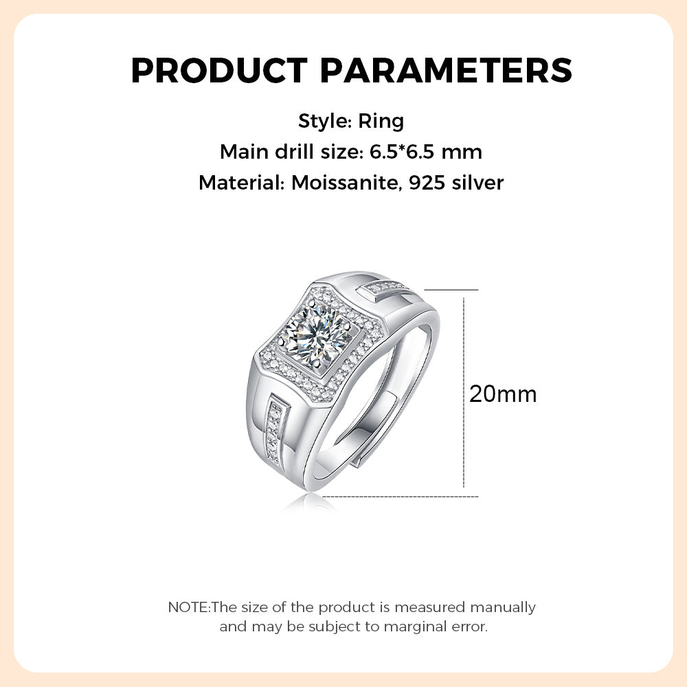 925 Sterling Silver Moissanite Ring - iYdr