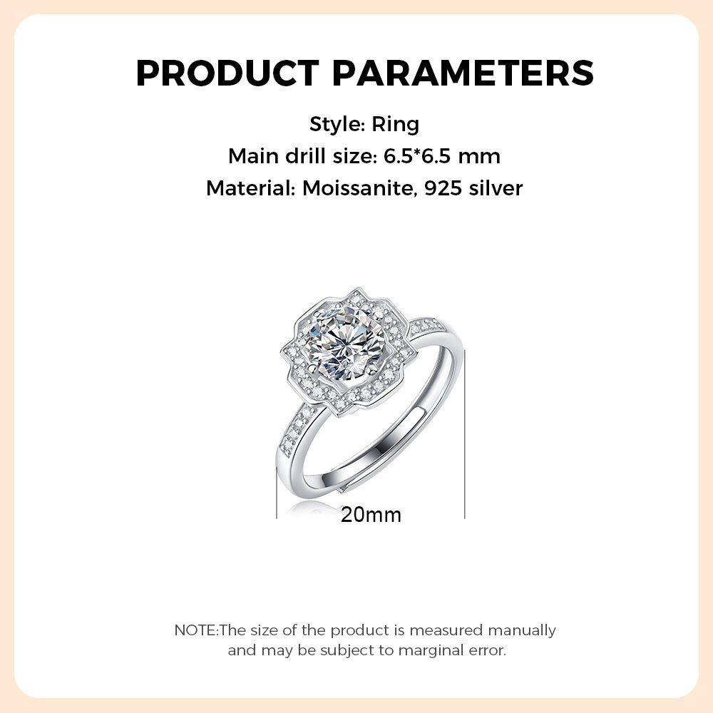 925 Sterling Silver Moissanite Ring - iYdr