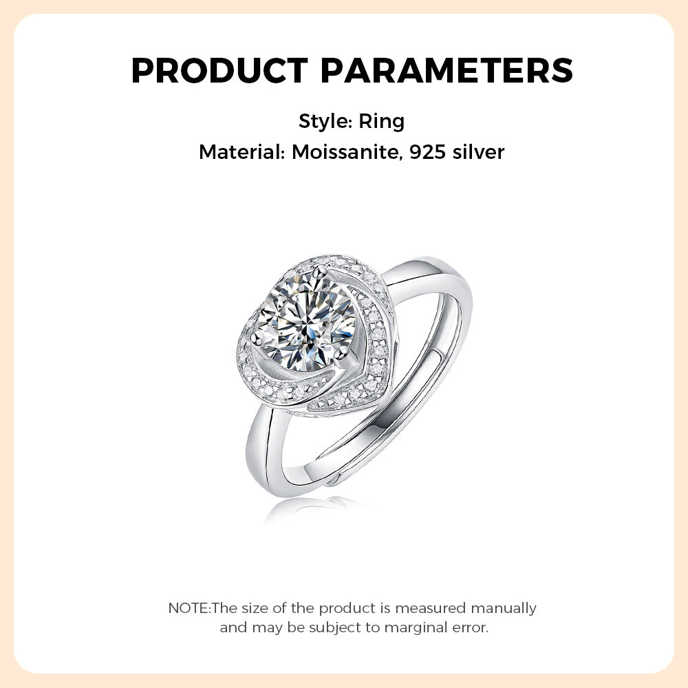 925 Sterling Silver Moissanite Ring - iYdr