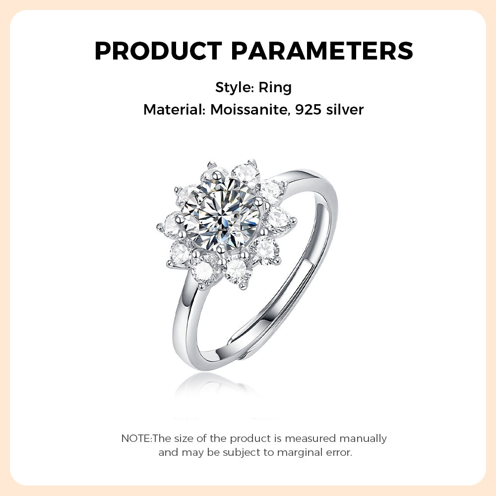 925 Sterling Silver Moissanite Ring - iYdr